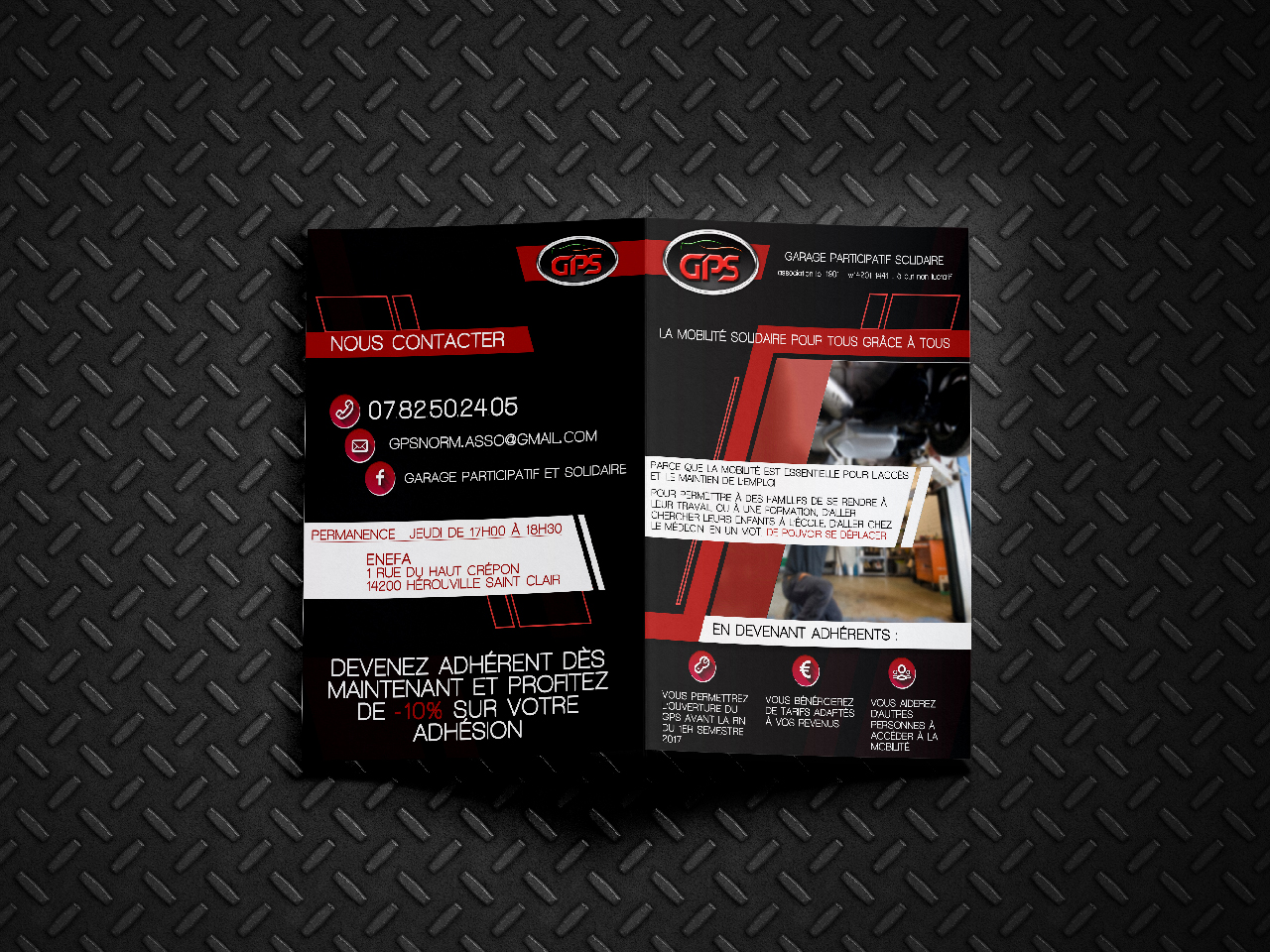 Flyer garage solidaire recto Nexus Studio
